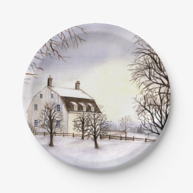 Winter in New England Paper Plate (Front)