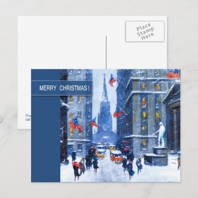 Winter in New York. Christmas  Holiday Postcard (Front/Back)