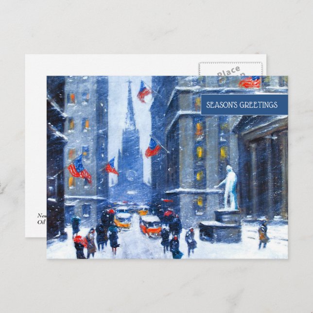 Winter in New York City. Christmas Postcards (Front/Back)