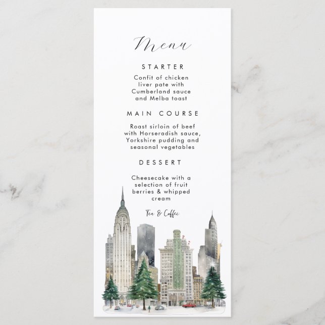 winter in New York Flat Menu (Front)