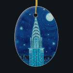 Winter in New York Oval Ornament<br><div class="desc">Winter in New York Oval Ornament. Artwork by maboles. Acrylic on Canvas</div>