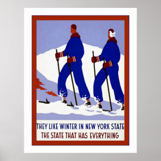 Winter In New York State ~ Vintage Travel Poster