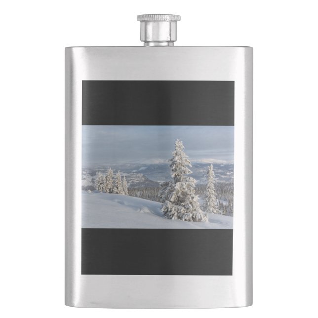 Winter in Norway Hip Flask (Front)