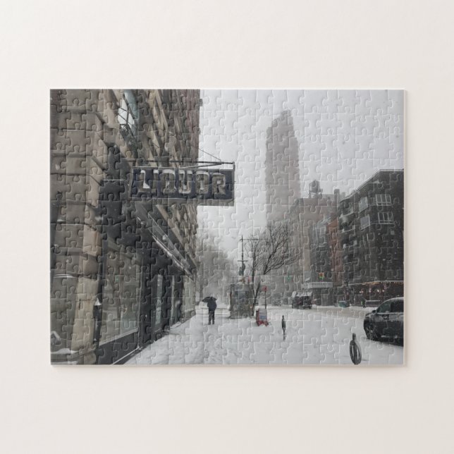Winter in NYC New York Snowstorm Photo Puzzle (Horizontal)