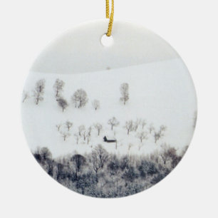 Winter in Paltinis - Romania Ceramic Tree Decoration