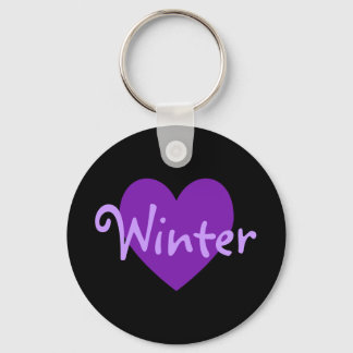 Winter in Purple Key Ring