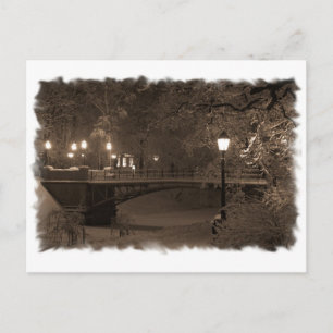 Winter in sepia tones postcard