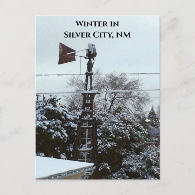 Winter in Silver City, NM Postcard (Front)