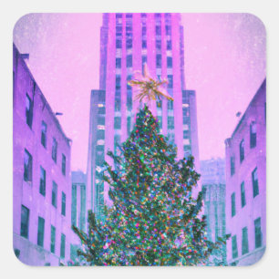 Winter in the City Square Sticker