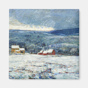 Winter in the Connecticut Hills (by Childe Hassam) Magnet