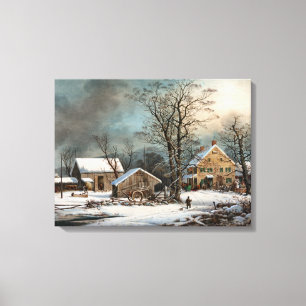 Winter in the Country, A cold  Morning Canvas Print