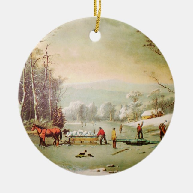 Winter in the Country Christmas Ornament (Front)