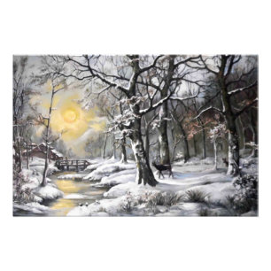 Winter in the forest photo print