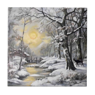 Winter in the forest tile