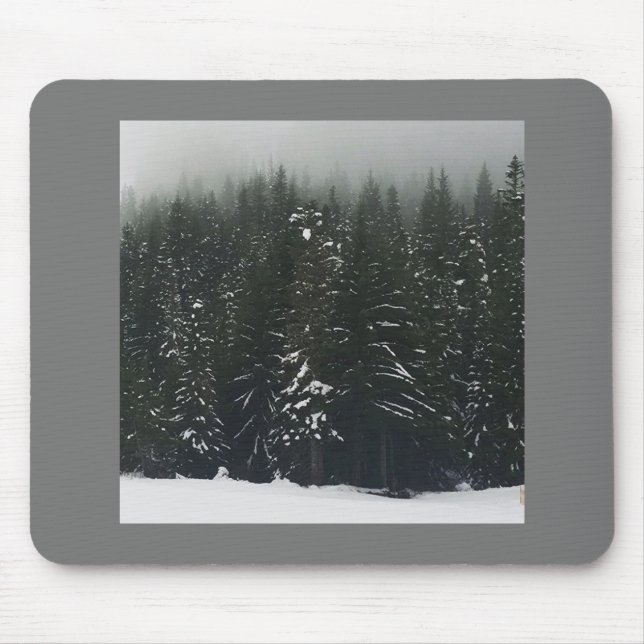 Winter in the Mountain Forest, Oregon Mouse Mat (Front)