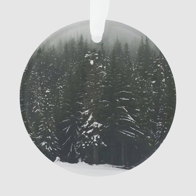 Winter in the Mountain Forest Ornament (Front)