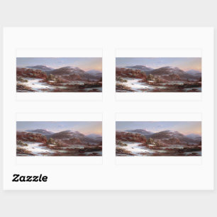 Winter in the Mountains Rectangular Sticker