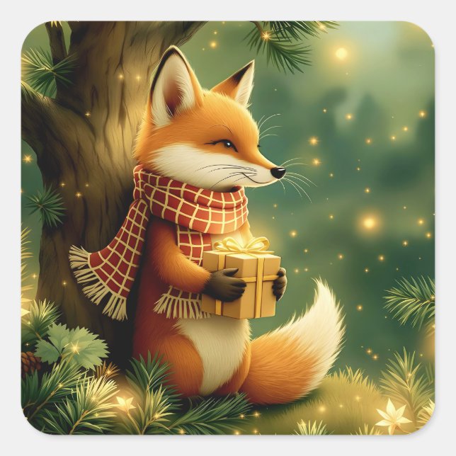 Winter in the Pines Square Sticker (Front)