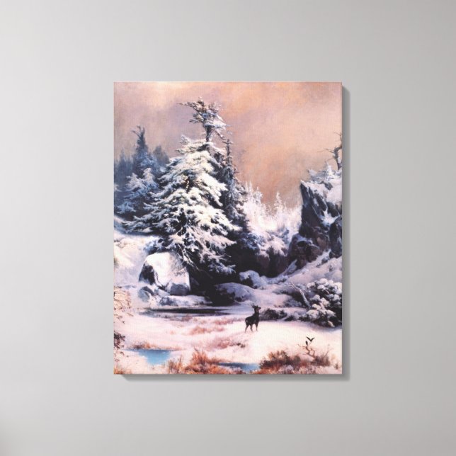 Winter in the Rocky Mountains (by Thomas Moran) Canvas Print (Front)