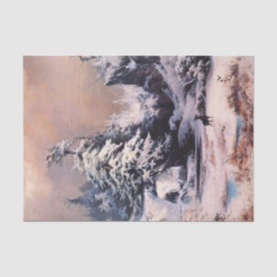 Winter in the Rocky Mountains (by Thomas Moran) Tissue Paper