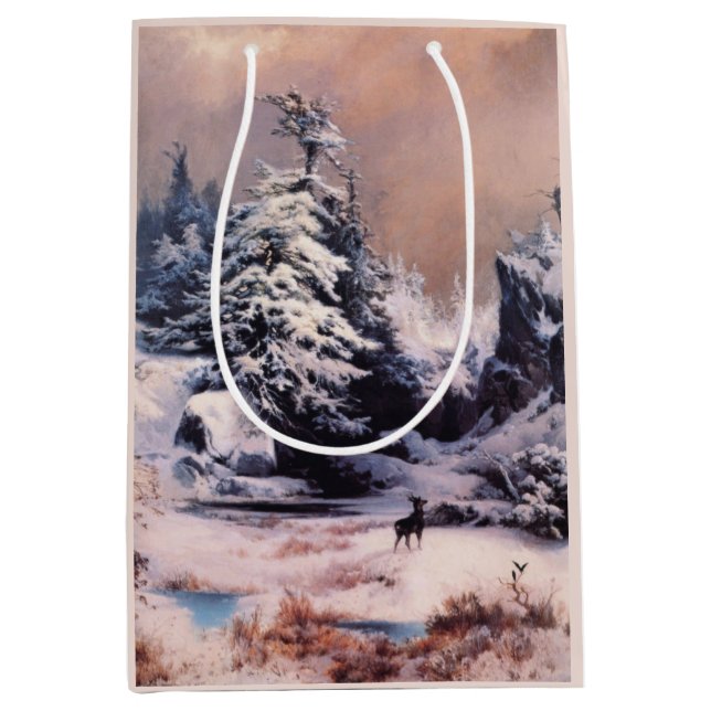 Winter in the Rocky Mountains  Medium Gift Bag (Front)