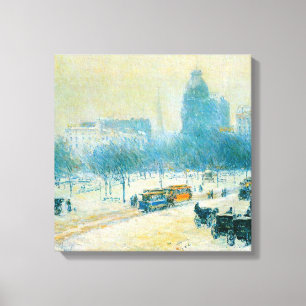 Winter in Union Square by Childe Hassam Canvas Print