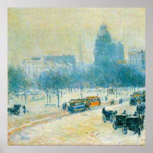 Winter in Union Square by Childe Hassam Poster
