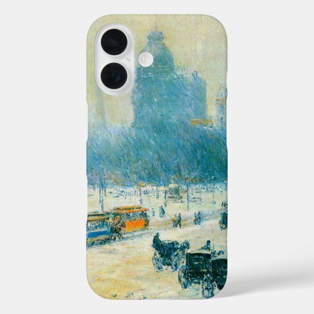 Winter in Union Square by Frederick Childe Hassam Case-Mate iPhone Case (Back)