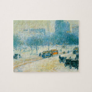 Winter in Union Square by Frederick Childe Hassam Jigsaw Puzzle