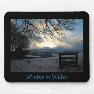 Winter in Wales photo mousemat