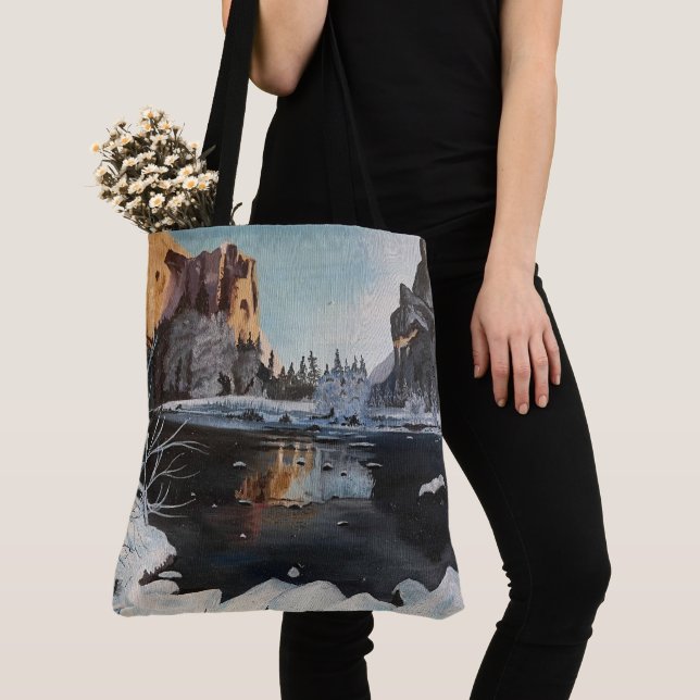 Winter in Yosemite,  by Gary Poling Tote Bag (Close Up)