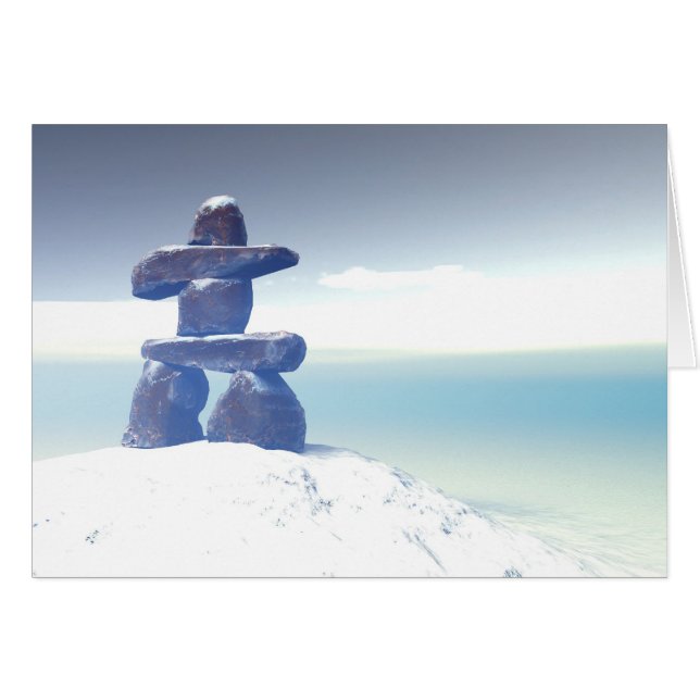 Winter inukshuk Card (Front Horizontal)
