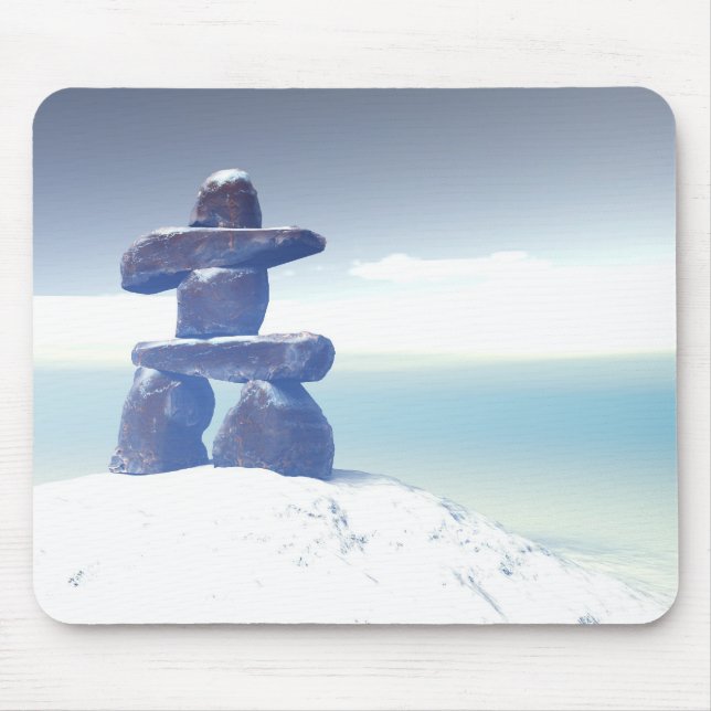 Winter inukshuk Mousepad (Front)