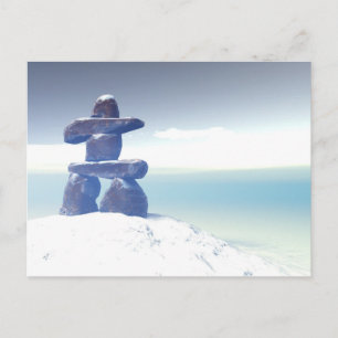 Winter inukshuk Postcard