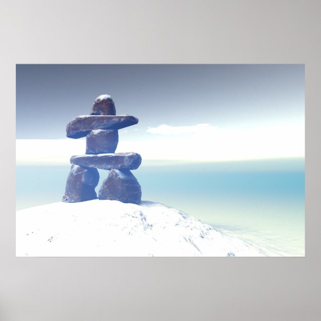 Winter inukshuk Print (Front)