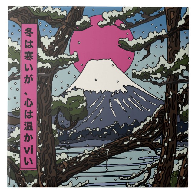 Winter is cold but the heart is warm tile (Front)