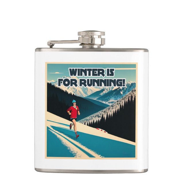 Winter Is For Running Hip Flask (Front)