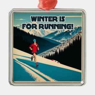 Winter Is For Running Metal Tree Decoration