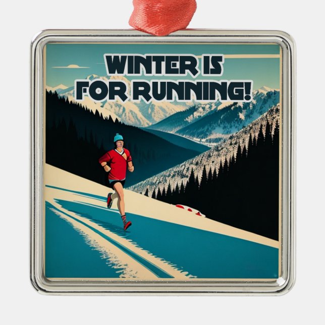 Winter Is For Running Metal Tree Decoration (Front)