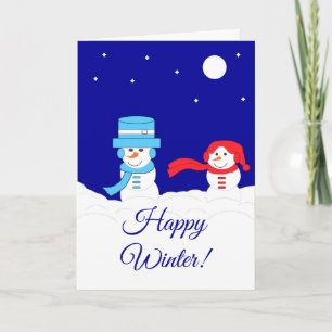 Winter is Quite Snowy: Dark Blue Card