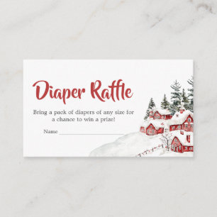 Winter It Take a Village Baby Shower Diaper Raffle Enclosure Card