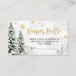 Winter It's Cold Outside Baby Shower Diaper Raffle Enclosure Card