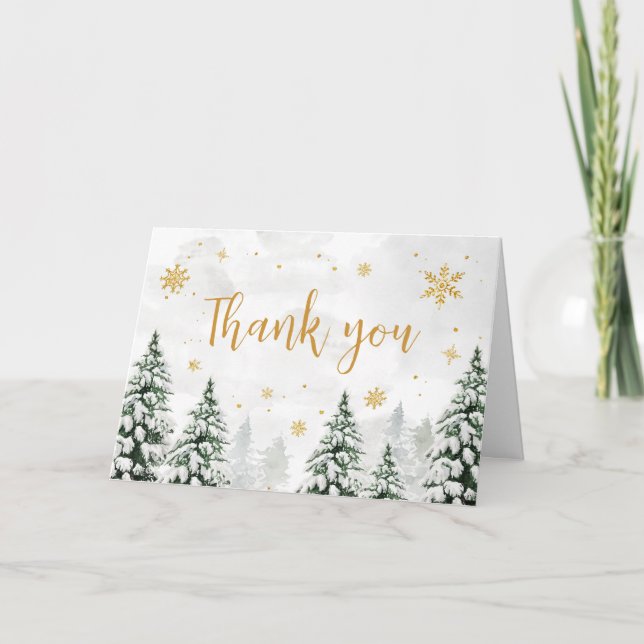 Winter It's Cold Outside Baby Shower  Thank You Card (Front)