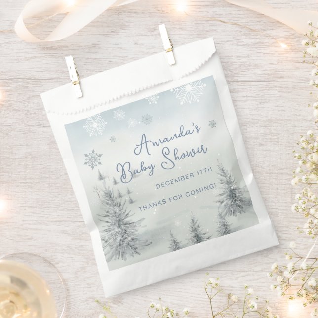 Winter Its Cold Outside Boy Baby Shower Thank You Favour Bags (Clipped)