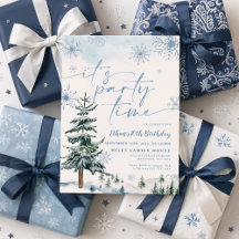 Winter It's Party Time, Blue Winter Birthday