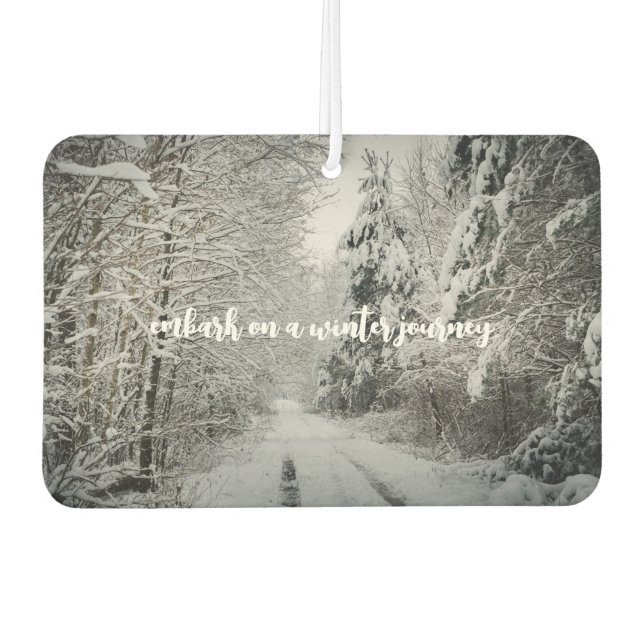 Winter journey through the woodland car air freshener (Front)