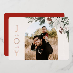 Winter Joy Arch Photo Foil Holiday Card