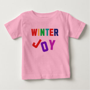 Winter Joy - Cosy Colourful Letters Baby T-Shirt