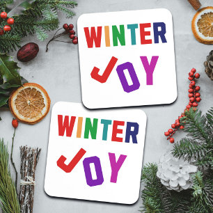Winter Joy - Cosy Colourful Letters Coaster