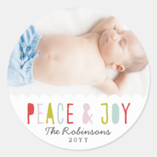 Winter Joy Holiday Classic Round Sticker